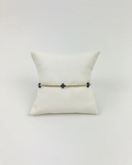 Enewton Small Signature Cross 2mm Bracelet - Charcoal Bracelets in at Wrapsody