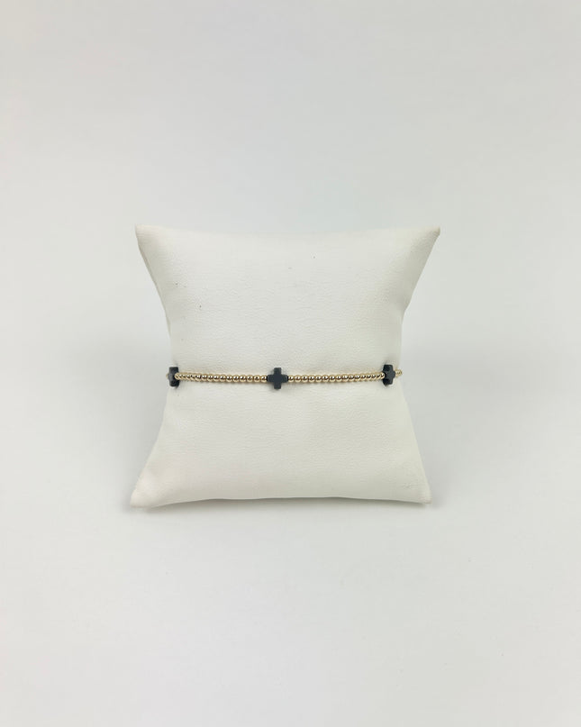 Enewton Small Signature Cross 2mm Bracelet - Charcoal Bracelets in at Wrapsody