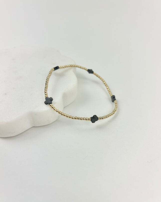 Enewton Small Signature Cross 2mm Bracelet - Charcoal Bracelets in at Wrapsody