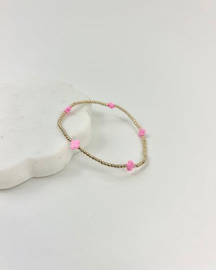 Enewton Small Signature Cross 2mm Bracelet - Bright Pink Bracelets in at Wrapsody