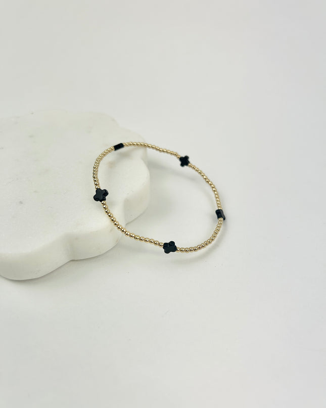 Enewton Small Signature Cross 2mm Bracelet - Onyx Bracelets in at Wrapsody