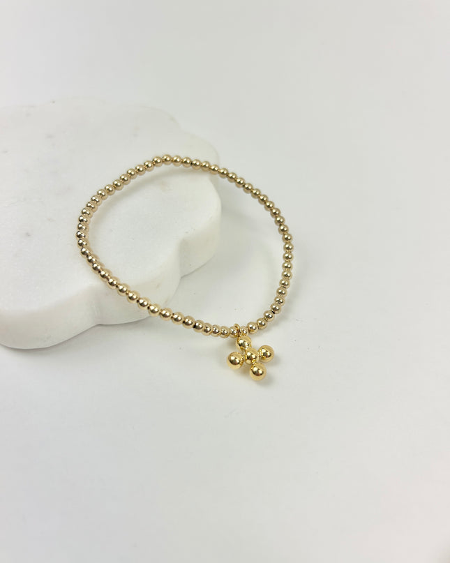 Enewton 3mm Bracelet with 4mm Beaded Cross Charm Bracelets in at Wrapsody