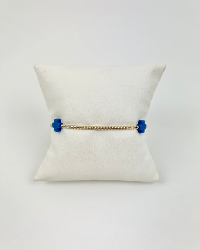 Enewton Signature Cross 2mm Bracelet - Cobalt Bracelets in at Wrapsody