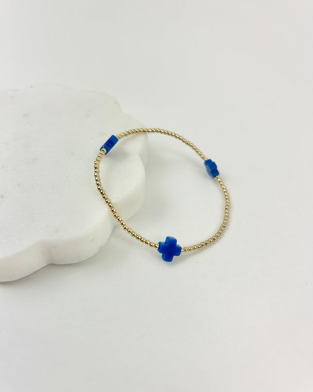 Enewton Signature Cross 2mm Bracelet - Cobalt Bracelets in at Wrapsody