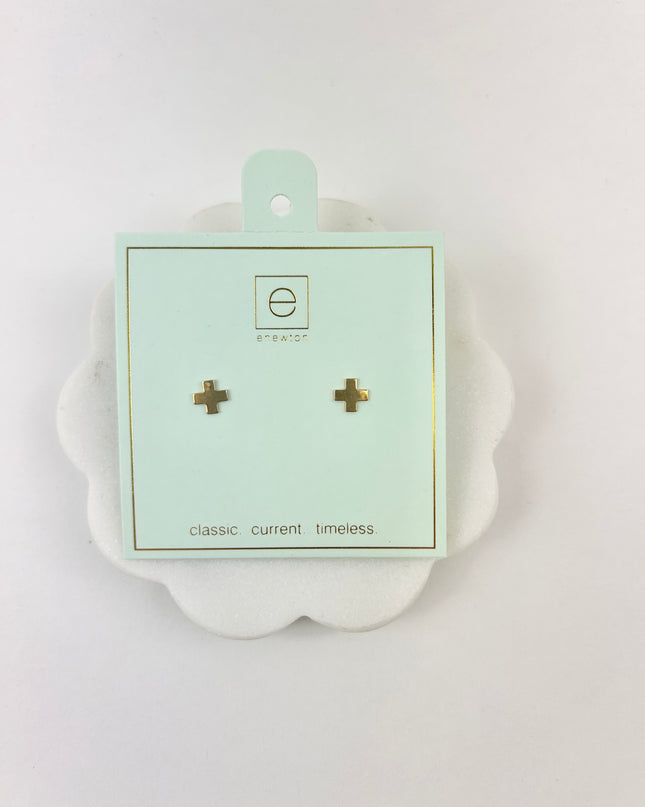 Enewton Signature Cross Stud in Gold Earrings in at Wrapsody