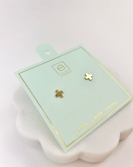 Enewton Signature Cross Stud in Gold Earrings in at Wrapsody
