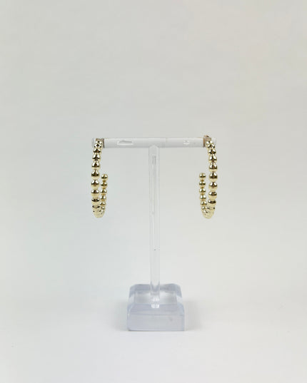 eNewton 4mm Beaded Classic 1.25" Post Hoop Earrings in at Wrapsody
