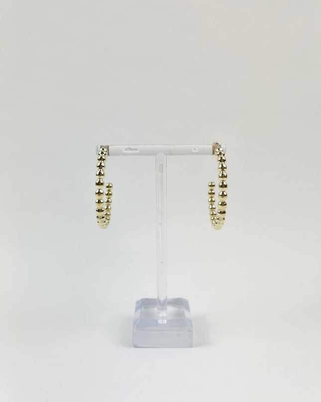 eNewton 4mm Beaded Classic 1.25" Post Hoop Earrings in at Wrapsody