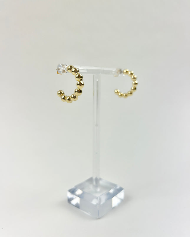 eNewton 4mm Beaded Classic 1" Post Hoop Earrings in at Wrapsody