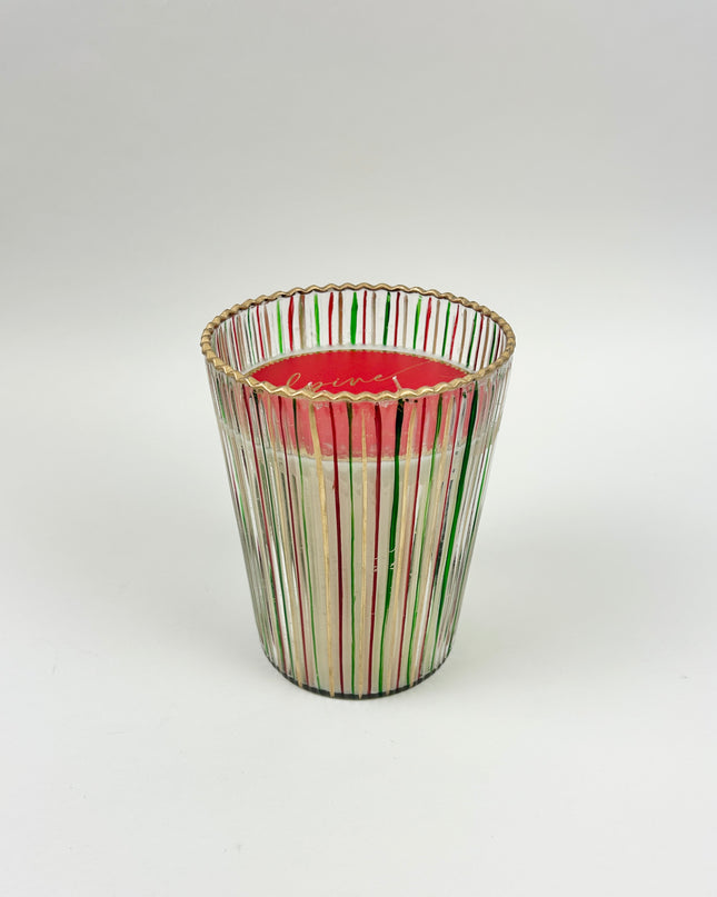 Red/Green Stripe 27.5oz Candle Alpine Still Candles in at Wrapsody