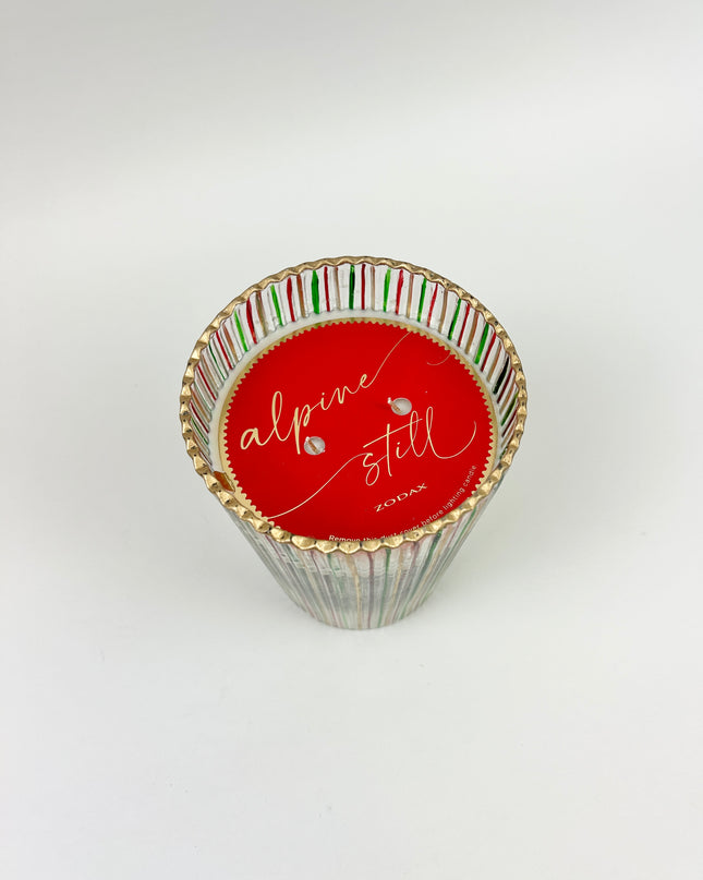 Red/Green Stripe 27.5oz Candle Alpine Still Candles in at Wrapsody