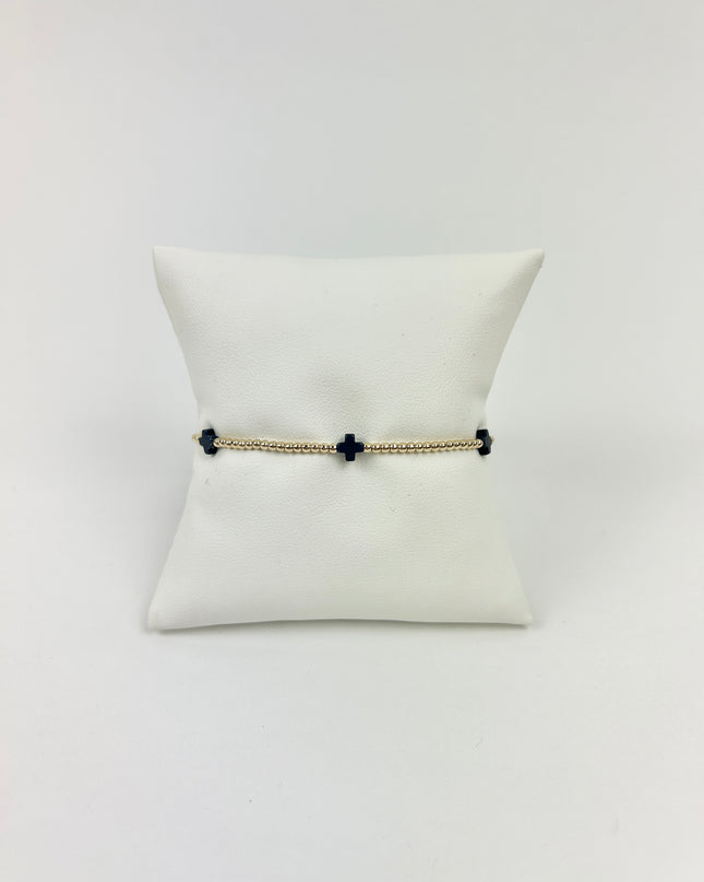 Enewton Small Signature Cross 2mm Bracelet - Navy Bracelets in at Wrapsody