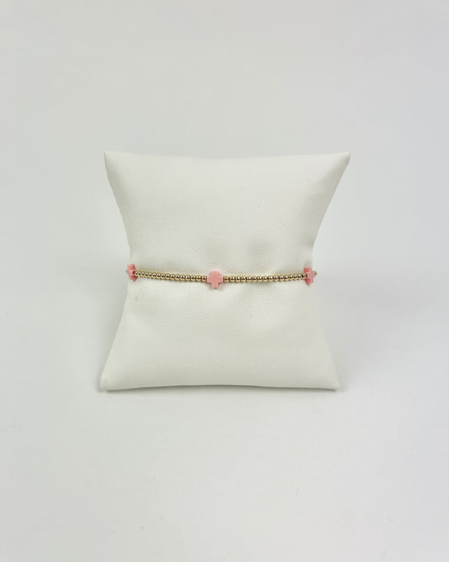 Enewton Small Signature Cross 2mm Bracelet - Pink Bracelets in at Wrapsody