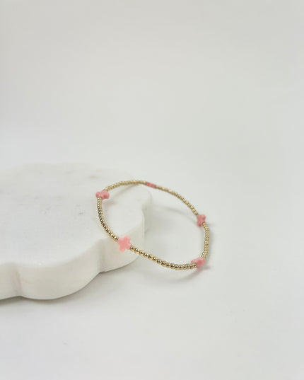 Enewton Small Signature Cross 2mm Bracelet - Pink Bracelets in at Wrapsody