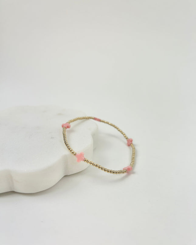 Enewton Small Signature Cross 2mm Bracelet - Pink Bracelets in at Wrapsody