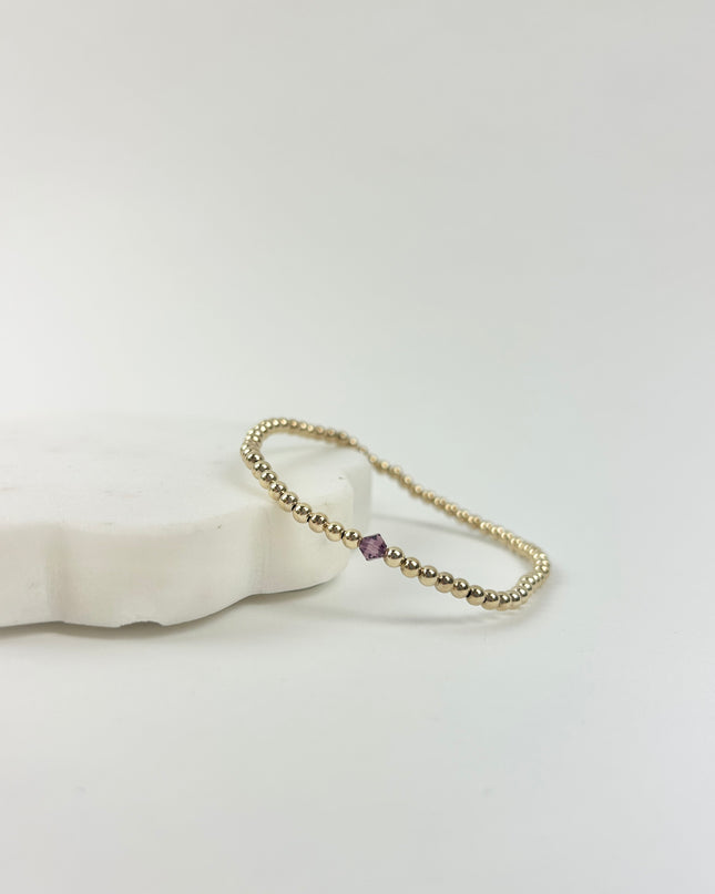 Beaded Blondes February Amethyst Birthstone Bracelet Bracelets in at Wrapsody