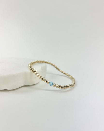 Beaded Blondes March Aquamarine Birthstone Bracelet Bracelets in at Wrapsody