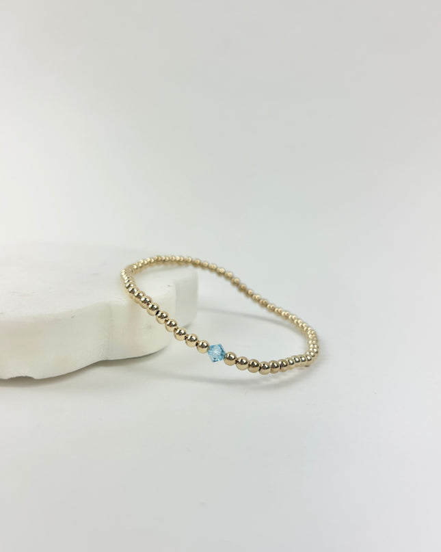 Beaded Blondes March Aquamarine Birthstone Bracelet Bracelets in at Wrapsody