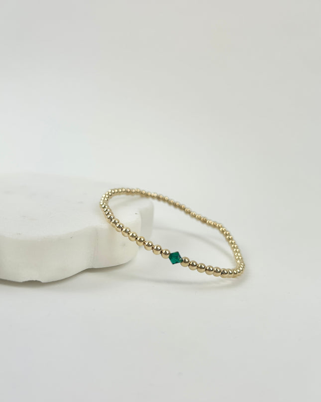 Beaded Blondes May Emerald Birthstone Bracelet Bracelets in at Wrapsody
