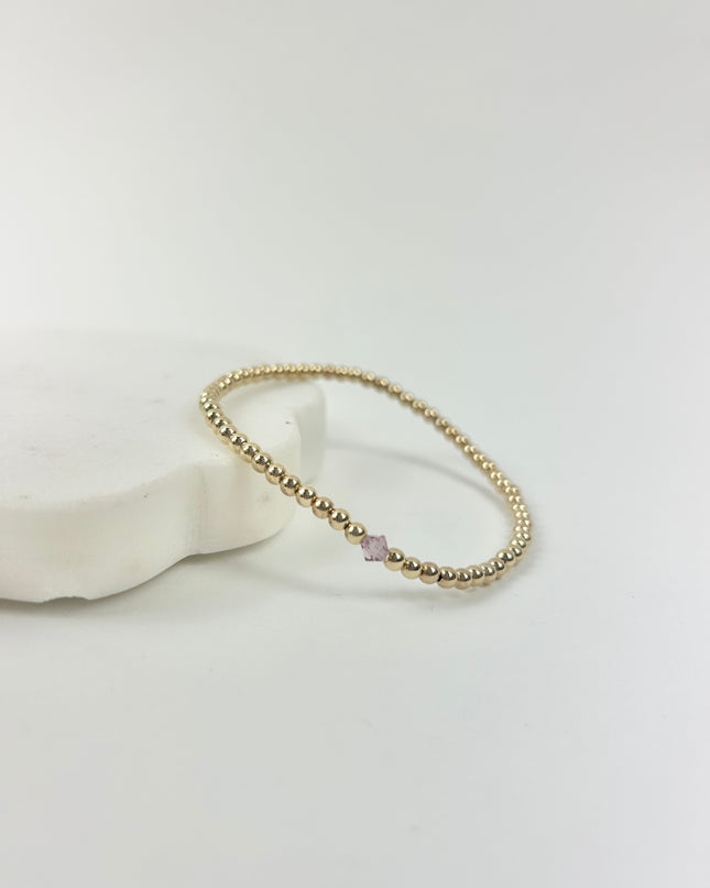 Beaded Blondes June Light Amethyst Birthstone Bracelet Bracelets in at Wrapsody