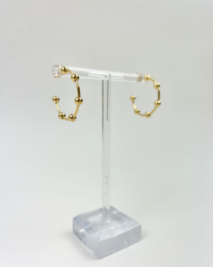 eNewton 4mm Beaded Simplicity 1" Post Hoop Earrings in at Wrapsody