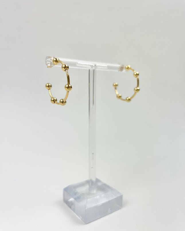 eNewton 4mm Beaded Simplicity 1" Post Hoop Earrings in at Wrapsody