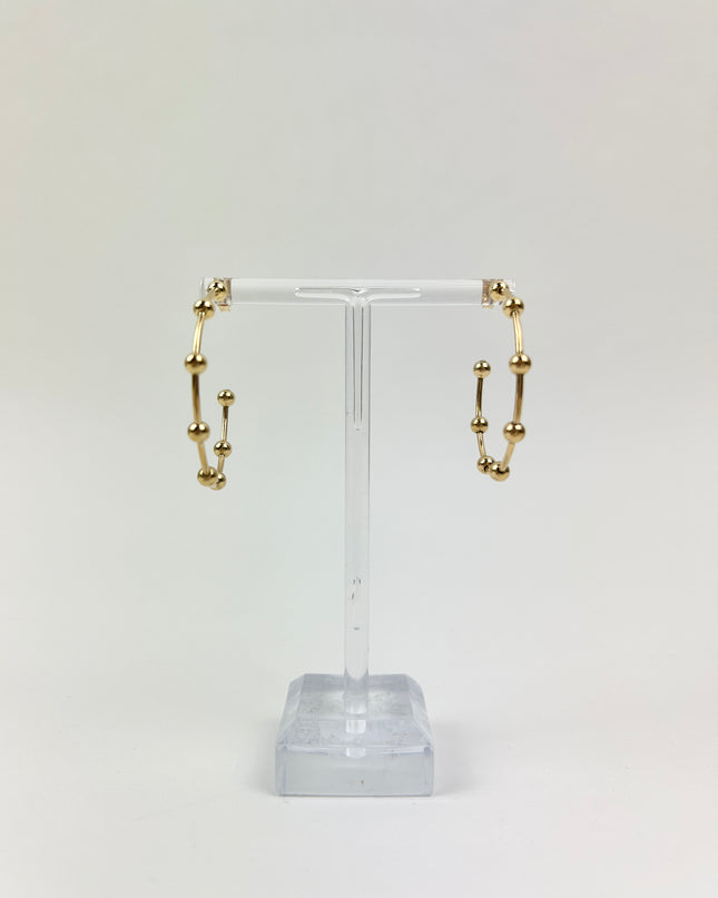 eNewton 4mm Beaded Simplicity 1.5" Post Hoop Earrings in at Wrapsody