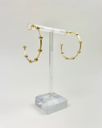 eNewton 4mm Beaded Simplicity 1.5" Post Hoop Earrings in at Wrapsody