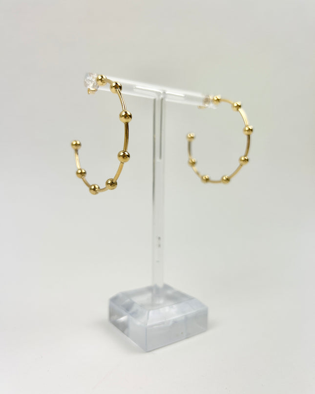 eNewton 4mm Beaded Simplicity 1.5" Post Hoop Earrings in at Wrapsody