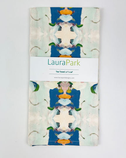 Monet's Garden Navy Tea Towel Kitchen Towels in at Wrapsody