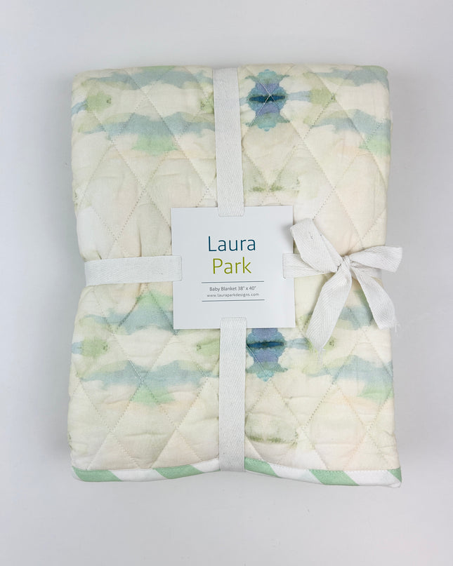 Coral Bay Pale Blue Baby Blanket Baby in at Wrapsody