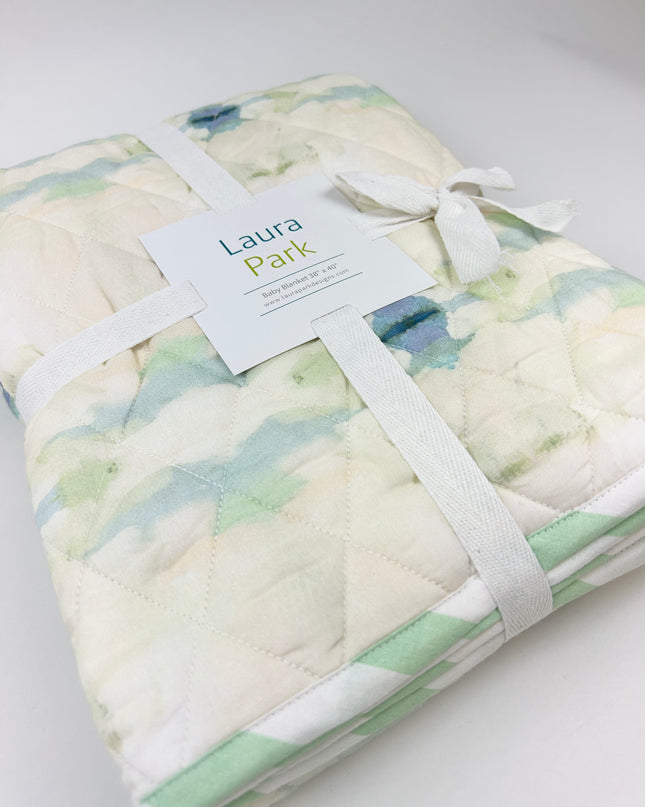 Coral Bay Pale Blue Baby Blanket Baby in at Wrapsody