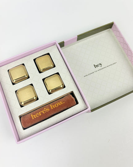 The Ruby Cocktail Chillers Gold Set Barware in at Wrapsody