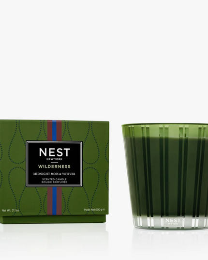 Nest 3-Wick Candle 21.1oz Candles in Moss & Vetiver at Wrapsody