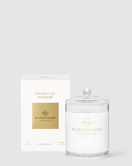 Glasshouse Candle 13.4oz Candles in Marseille Memoir at Wrapsody