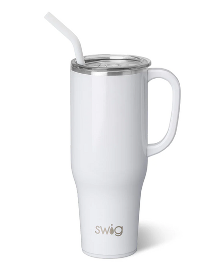 Swig 40oz Mega Mug Drinkware in Shimmer Diamond White at Wrapsody