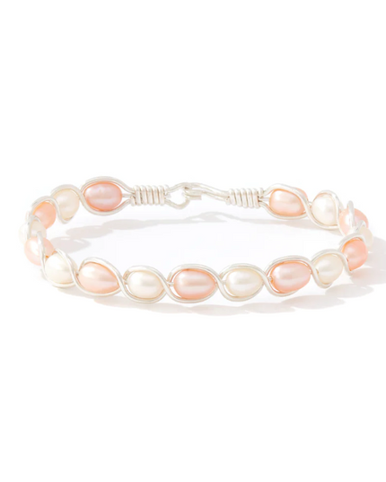 Ronaldo Natural Charm Silver with Pink/White Pearls Bracelets in  at Wrapsody