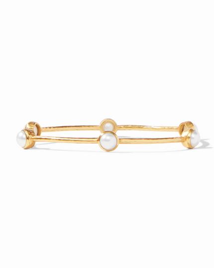 Julie Vos Milano Luxe Bangle Bracelets in Pearl at Wrapsody