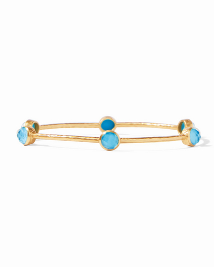 Julie Vos Milano Luxe Bangle Bracelets in Iridescent Pacific Blue at Wrapsody