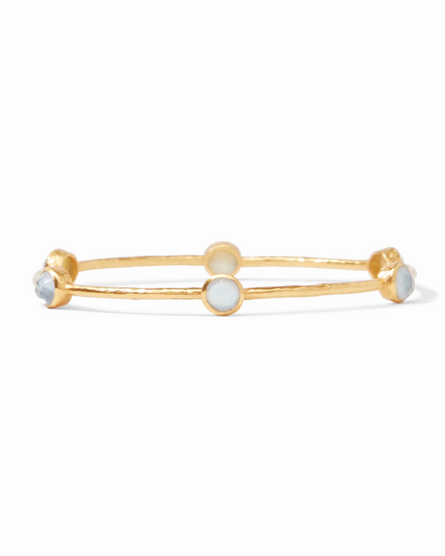 Julie Vos Milano Luxe Bangle Bracelets in Chalcedony Blue at Wrapsody