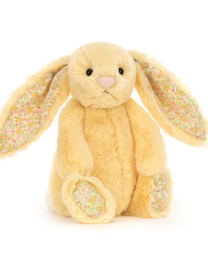 Jellycat Bashful Bunny Medium Soft Toys in Blossom Lemon at Wrapsody