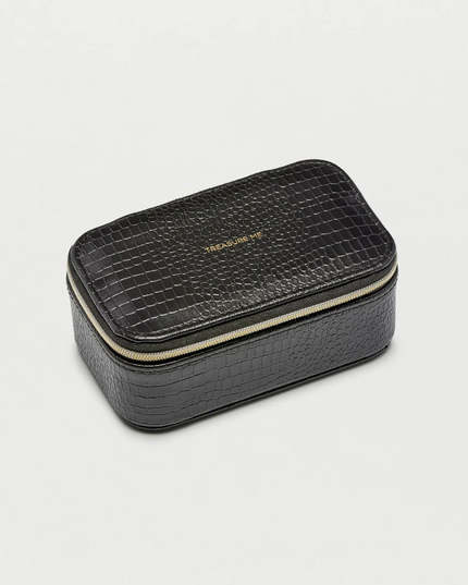 Estella Bartlett Black Croc Mini Jewelry Box Travel Accessories in  at Wrapsody