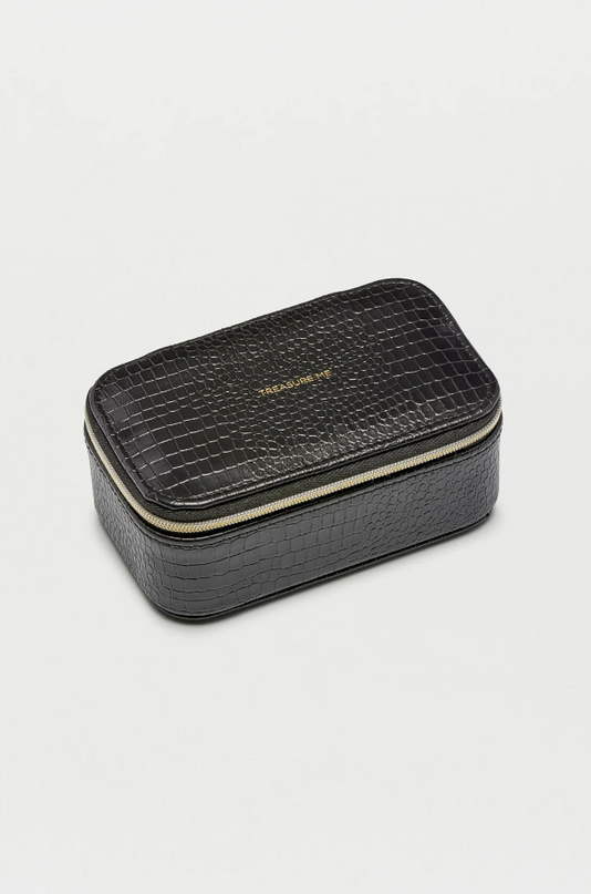 Estella Bartlett Black Croc Mini Jewelry Box Travel Accessories in  at Wrapsody