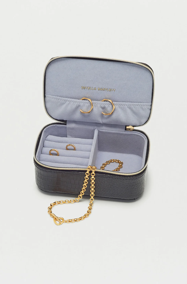 Estella Bartlett Black Croc Mini Jewelry Box Wrapsody