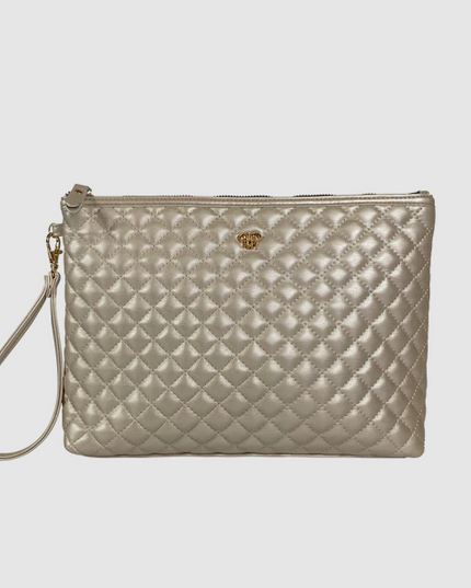 Getaway Litt Makeup Case Travel Accessories in Pearl Quilted at Wrapsody