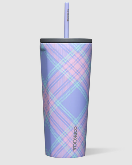 Corkcicle Cold Cup 24oz Drinkware in Springtime Plaid at Wrapsody