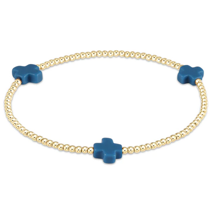 Enewton Signature Cross 2mm Bracelet - Cobalt Bracelets in  at Wrapsody