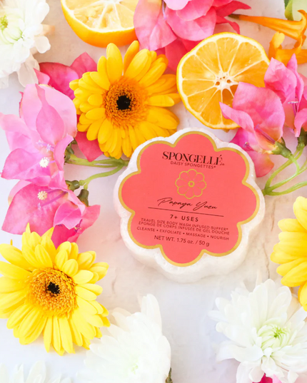 Spongelle Daisy Spongette Bath & Body in Papaya Yuzu at Wrapsody