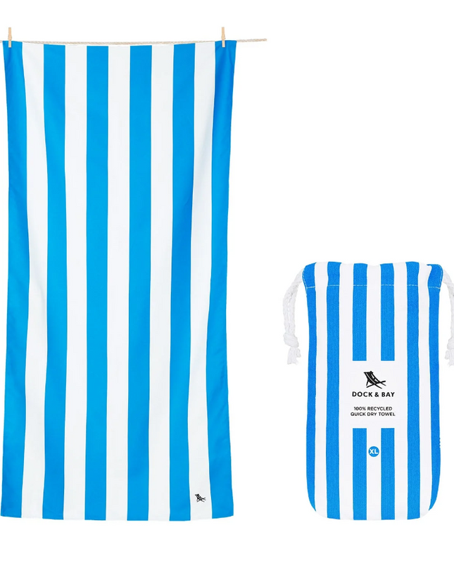 Dock & Bay Microfiber XL Towel Beach Towels in Bondi Blue at Wrapsody