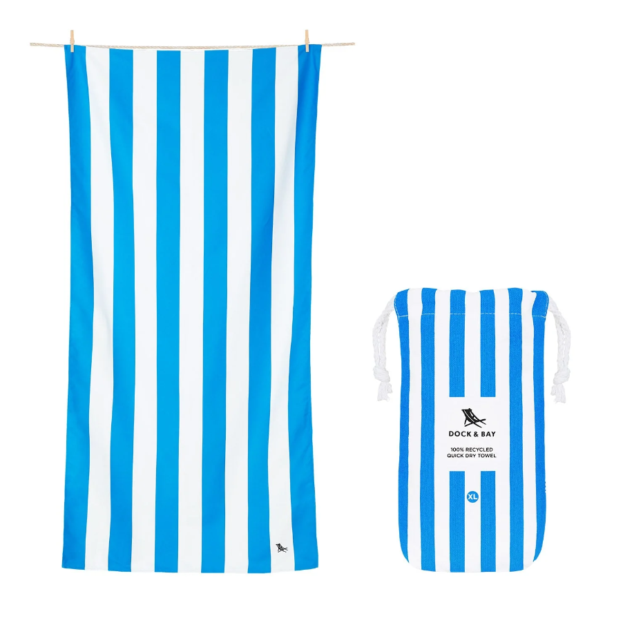 Dock & Bay Microfiber XL Towel Travel Accessories in Bondi Blue at Wrapsody